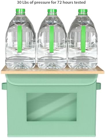 Univivi Fabric Foldable Storage Bins with Lids, 4 Pack, Green - Image 3
