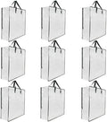 9 Pack Clear Storage Bags with Zipper and Handles, Blanket Bags For Closet Storage, Moving and Packing Supplies for College, Underbed Storage Organizer for Clothes Pillow Bedding Christmas Wreath by GONGKANGYUAN