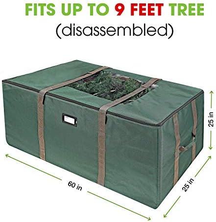 ProPik Rolling Christmas Tree Storage Bag, Fits Up to 9 Foot Tall Disassembled Trees, 25" X 25" X 60", Extra Large Heavy Duty Xmas Container with Wheels, Handles and Straps (Green) - Image 6