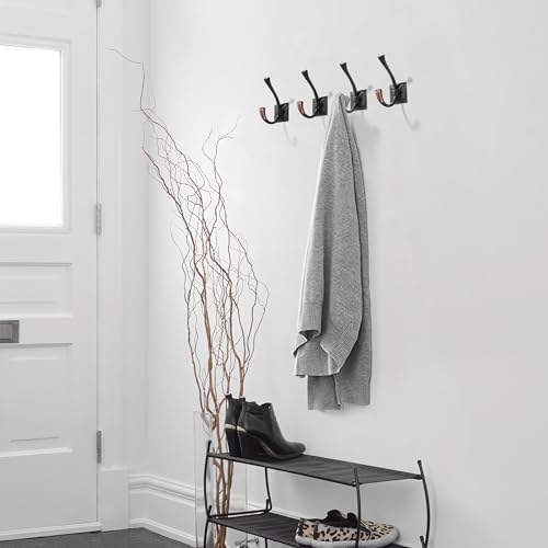 khtumeware Wall Hooks,10 Pack Coat Hooks Hardware Towel Hooks for Hanging Coats Double Oil Rubbed Bronze Robe Hooks Wall Mounted with Screws for Key, Towel, Bags, Cup. - Image 3