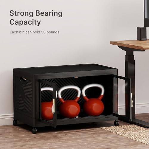 272QT Stackable Storage Bins with Lids, 68Gal Foldable Storage Cabinets - Image 4