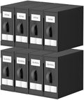 DIMJ Bed Sheet Organizers and Storage 8 Pack - Foldable Sheet Holder, Linen Closet Organizer Box for Sheets Set, Bedding, Blankets, Towel (King & Queen Size) by DiMJ