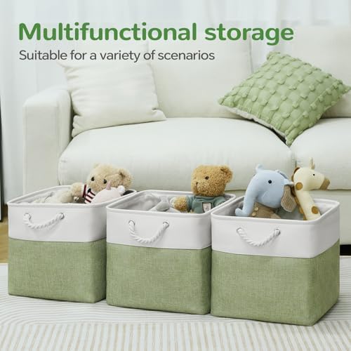 13x13 Inch Foldable Fabric Cube Storage Bins with Handles 6 Pack - Image 5