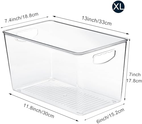 theaoo XLarge Clear Storage Bins with Lids, Stackable Containers, 8 Pack - Image 2