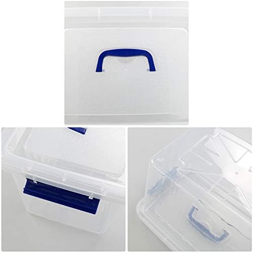 10 L Clear Plastic Storage Latch Box with Handle, 6-Pack - Image 2
