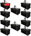 BAG-THAT! 10 - Pack Heavy Duty Large Moving Bag with Strong Zipper and Comfortable Handles Durable & Sturdy Large Storage Bags Totes Bins Packing Moving Boxes College Supplies for Packing by BAGTHAT