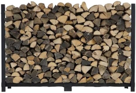 Woodhaven 6-Foot Firewood Rack Outdoor – American Brand – 1/3 Cord Capacity Raised Lumber Storage Rack – Keeps Wood Dry & Ready – Heavy-Duty Steel, Lifetime Structural Warranty (Without Cover) by Woodhaven