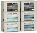 Sorbus Clothing Storage Bins with Clear Window, Metal Frame (6 Pack, Beige) by Sorbus