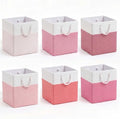6 Pack 13x13 Inch Cube Storage Bins Fabric Square Cube Baskets, Light Pink by Geiserailie