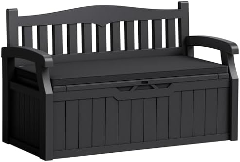 Flamaker 80 Gallon Storage Bench with Cushion, Waterproof, All-Weather by Flamaker