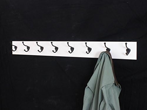 PegandRail White Wall Mounted Coat Rack with Bronze Hooks 4.5" Ultra Wide (41" x 4.5" with 8 Hooks) - Image 2
