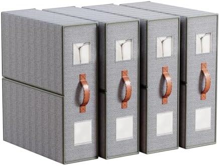 EE-RoomWorld 4 Pack Bed Sheet Storage Organizers，Premium Fabric Closet Organizer with Clear View Window, Space-Saving Foldable Design for Queen/King Size Bedsheets, Blankets & Duvet Covers by EASIERLIFEENJOYWORLDBEAUTY
