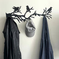 Decorative Bird Tree Branch Wall Mounted Coat Rack, Metal Art Hanger for Coats, Hats, and Scarves, Unique Wall Decor Hooks for Entryway or Bedroom, Durable and Modern Design (47 x 16 inches) by WitaHome