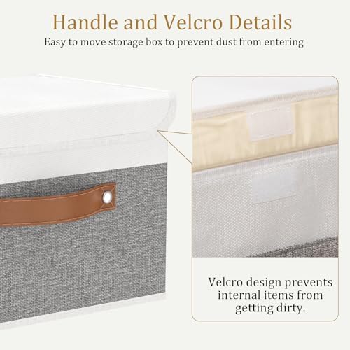 OUTBROS Storage Bins with Lids, White/Grey, 5 Pack 10.2 x 7.9 x 6.7in - Image 7
