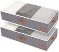 Yawinhe Pack of 2 Underbed Storage Bags, Foldable Clothes Storage with Clear Window, for Duvets, Clothes, 80 x 40 x 15 cm, Grey by Yawinhe