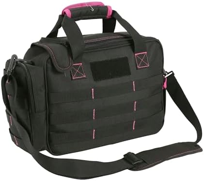 Allen Company Dolores Women's Compact Shooting Range Bag - Gun Storage Pouches for Handguns, Shooting Glasses, Gloves, Ear Protection, and Other Accessories - Black/Pink - 13" x 4.5" - Image 2
