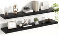 Acovy 48 Inch Floating Shelves, 8 Inch Deep Floating Shelves for Wall, Hanging Shelf with Invisible Brackets, Deep Shelves for Bathroom, Bedroom, Living Room, Black, Set of 2 by Acovy