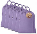 LFH Home Cotton Rich Large Premium Canvas Laundry Bag, Heavy Duty Washable Laundry Hamper with Drawstring & Handles, Multi-Use Clothes Storage for Home, Travel & College 20"x30" (Pack of 6) - Lavender by LFHHomePrivateLimited