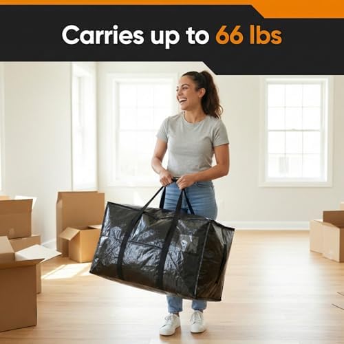 HOLDN’ STORAGE 10 Pack Large Moving Bags, 45-Gal Heavy-Duty Storage Totes - Image 6