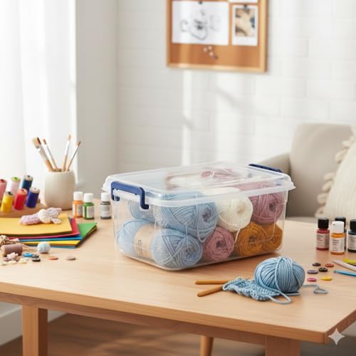 Tribello Clear Storage Bins with Lids, 6-Pack Stackable Plastic Storage Containers for Home Organization – Clear Totes for Closet and Underbed Storage, 9.5 - Image 7