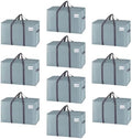 VENO 10 Pack Heavy Duty Moving Bags, Extra Large Storage Bags with Reinforced Handles & Strong Zippers, Foldable & Reusable Moving Box Alternative for Clothes & Dorm Storage by Veno