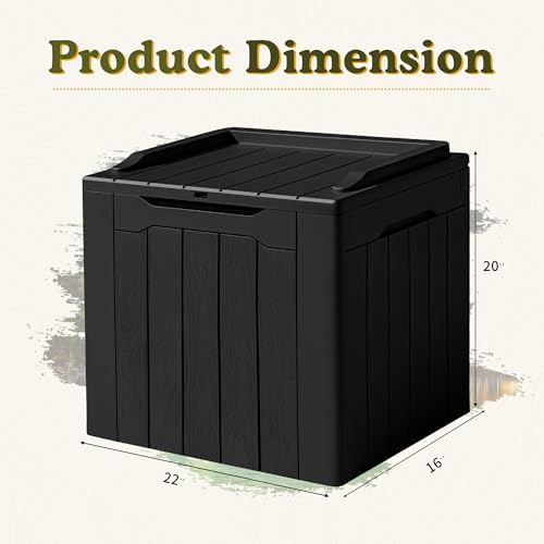 Devoko 31 Gallon Waterproof Outdoor Storage Box Resin Deck Box Lockable and UV Resistant for Patio Furniture,Garden Tools (Black) - Image 6