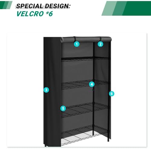 Storage Shelf Cover Waterproof Wire Rack Cover with Zipper 36"Wx18"Dx72"H - Image 7
