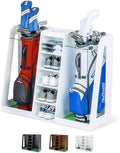 GoSports Premium Wooden Golf Bag Organizer and Storage Rack - Black, White or Brown Finish - Holds 2 Golf Bags by Unknown