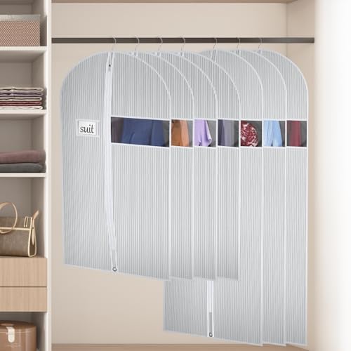 Univivi Long Garment Bags Dress Bags for Gowns, 60 Inch, 10 Pack, White - Image 5