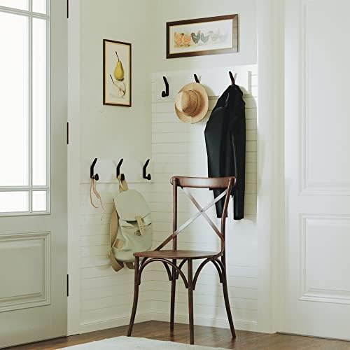 Rustic State Halle Wall Mount Cast Iron Hooks Coat Towel Bag Hat Hanger Multiuse Entryway Railroad Spike Rack Black Set of 6 - Image 2