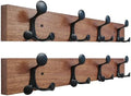 SKOLOO 24-Inch Wood Coat Rack Wall Mount with 4 Triple Hooks - Ideal for Family Entrances, Classrooms, and Pet Supplies Storage - Perfect Coat Hooks for Wall,Mahogany (Sapele), Pack of 2 by SKOLOO