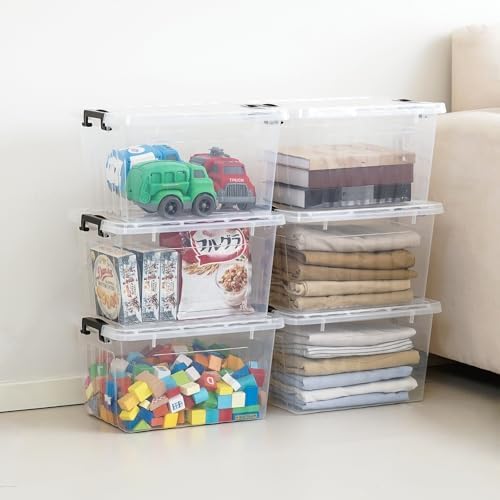 Citylife 22 Quart Clear Plastic Storage Bins with Lids 6-Pack - Image 5