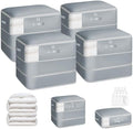 Homsorout 4 Pack Compression Storage Bags - 110L Large Capacity Comforter Storage Bag, 3-Layer Washable Ultra Space Saving Self Compression Organizer Space Bags for Blanket, Sweater, Sheet, Light Gray by Homsorout