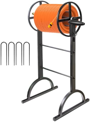 Garden Hose Reel,Upgrade Garden Hose Holder,Outside Heavy Duty Metal Freestanding Water Hose Holder Winder,Holds Up 150FT 1/2" Hose for Garden Lawn Yard by fomidao