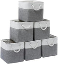 11 Inch 6 Pack Cube Storage Bins with Handles by ISEMINGLA