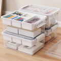 80Qt Stackable Storage Bins with Lids Trays Craft Box Organizers, 4Pack,WH by HOMETUK