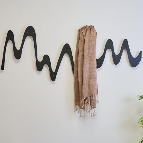 Brushstroke Coat Rack Wall Hanger, Wall Mount, Decorative Design Wall Hook, Cute Coat Hanger 43.3" x 16.1" (Medium) by NEODECO