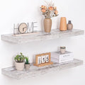 Acovy 36 Inch Floating Shelves, 12" Deep Floating Shelf Wall Mounted, 36" Wall Shelves, Rustic Deep Bookshelf, Extra Deeper & Thicker Display Shelves for Bedroom, Living Room, Set of 2 by Acovy