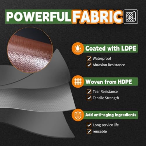 RAINDEWAY 12x20 Feet 18Mil Super Heavy Duty Tarp Waterproof Tarps Cover - Image 3