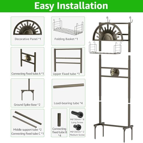 Garden Hose Holder with Faucet Holds 150-Feet Hose for Outside 4 Spikes - Image 6