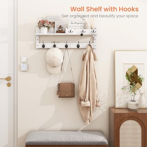 Homode Coat Rack Wall Mount with Hooks and Mail Holder - Image 2