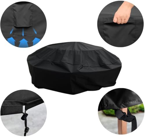Round Picnic Table Cover for 6 - 8 Person Outdoor Bench Patio Picnic Tables - Image 4