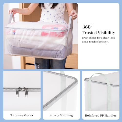 6 Pack Clear Clothes Storage Bags for Closet 53L - Image 4