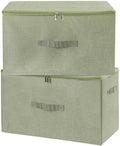 ANMINY Fabric Storage Bins with Zipper Lids, 20"x15"x12", Green, 2 PCS by ANMINY