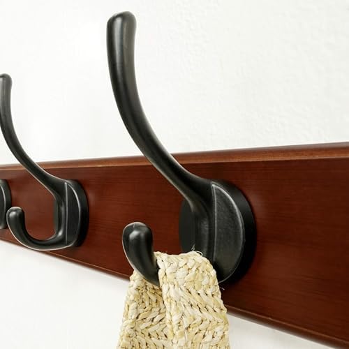 Dseap Coat Rack Wall Mounted: 10-Hooks, 38-1/4" Long, 16" Hole to Hole, Wood Coat Hooks Wall Mounted, Hook Rack, Hook Rail, Hooks for Hanging Coats, Light Walnut & Black - Image 5