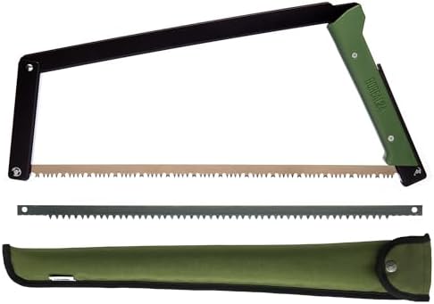 AGAWA - BOREAL24 Tripper Kit - Includes 24" Folding Saw, Nylon Carrying Case, 24" All-Purpose & 24" Aggressive Blade - For Camping, Hiking & Survival Gear (Black Frame/Green Handle) by AgawaGear