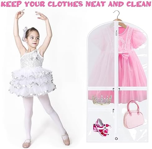 Windyun 10 Pack Garment Bags Costumes Kids 40", White - Image 5