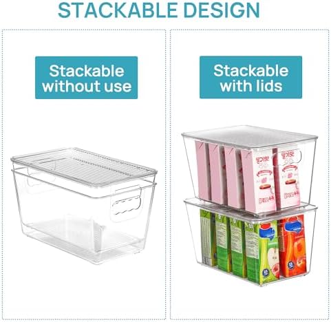 Vtopmart 12 Pack Clear Stackable Storage Bins with Lids and Handles, Medium - Image 3