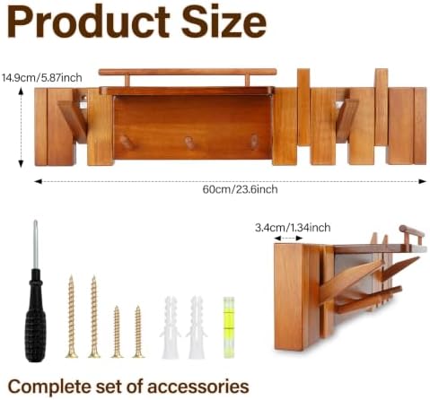 ARCWEISSO Coat Rack Wall Mount, Coat Rack Wall Hooks with Dividers for Home - Image 6