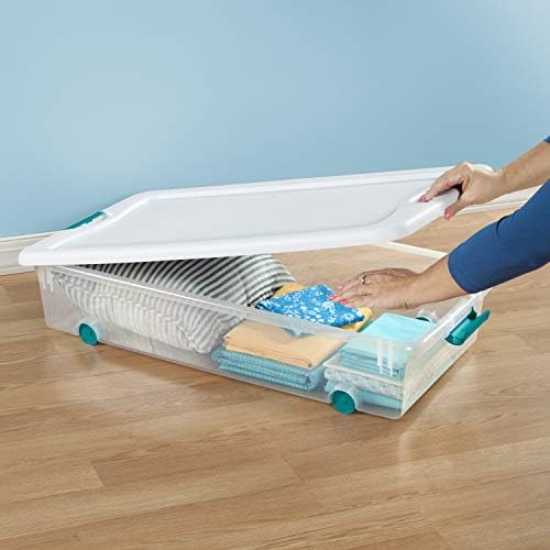 Sterilite Wheeled Latching Box w/ Lids for Home & Office, 56 Quart, 4-Pack - Image 4